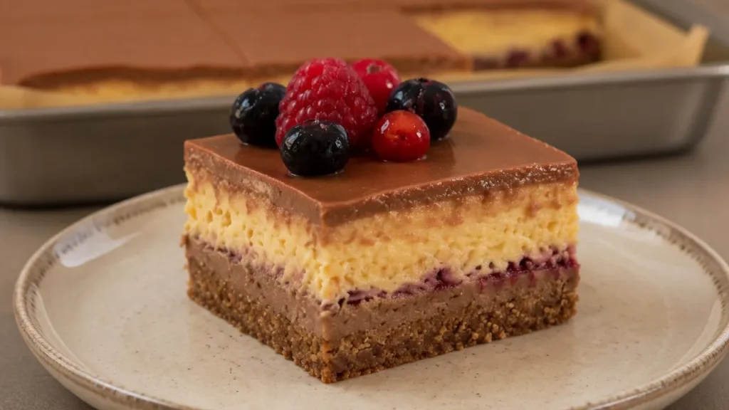 Šumske kocke – Kremasta poslastica sa šumskim voćem i čokoladnom glazurom 🍓