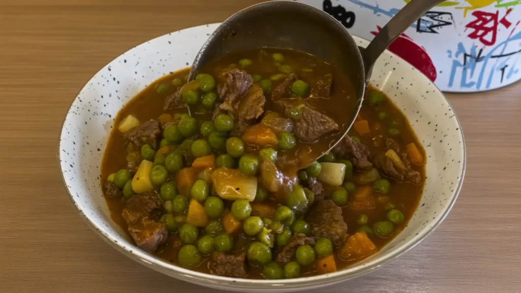 Domaći grašak sa mekanom junetinom i povrćem