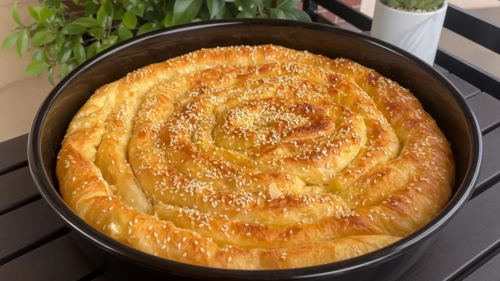Domaća hrskava pita sa sirom motana u puža