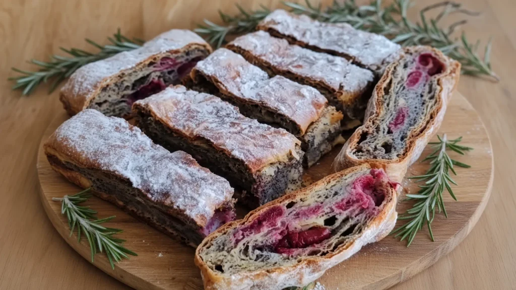 Domaća sočna pita štrudla sa makom i višnjama 🍒