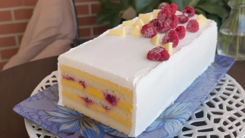 Kremasta starinska sladoled torta sa malinama