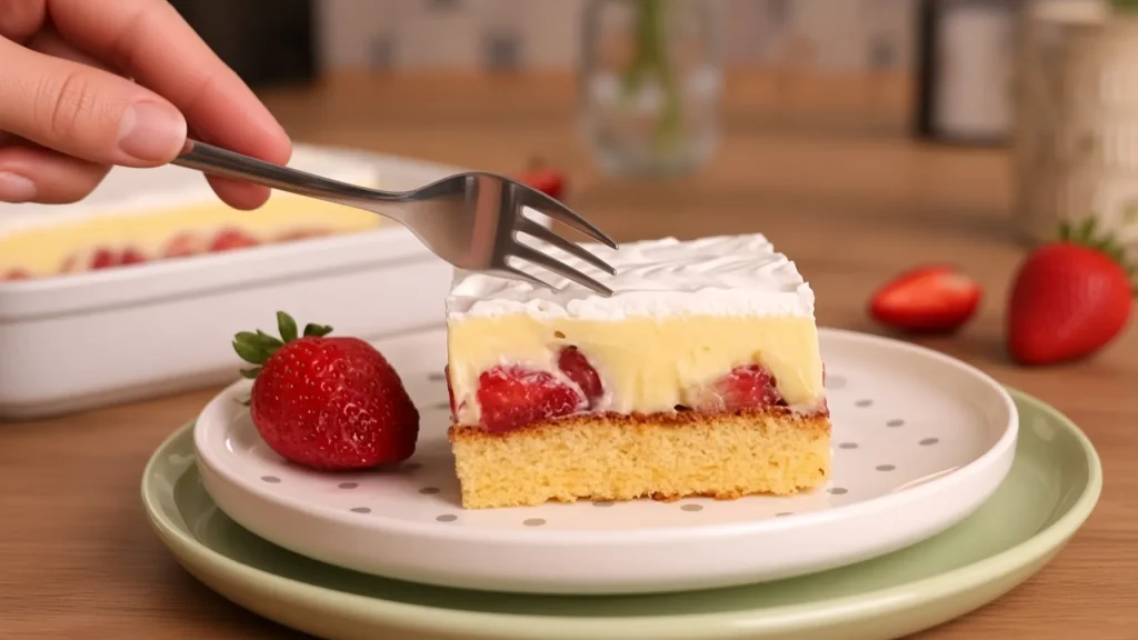 Kremasti letnji kolač sa jagodama, vanilom i šlagom 🍓