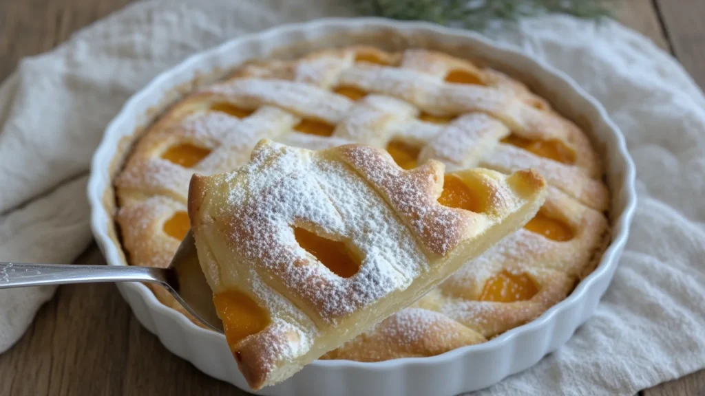 Kolač “Štep deka” (Steppdeckenkuchen) sa krem sirom i breskvama